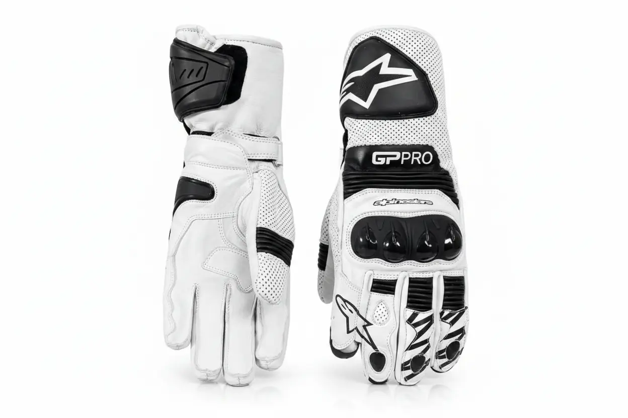 Alpinestars GP Pro Motorcycle Racing Gloves White Black – Multi