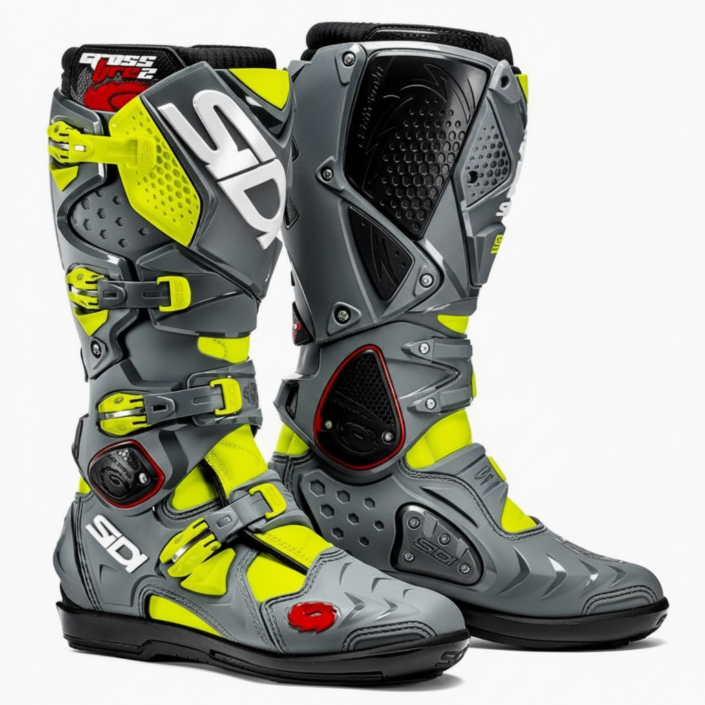 Sidi Crossfire 2 MX Motocross Boots Grey Neon Yellow Italian