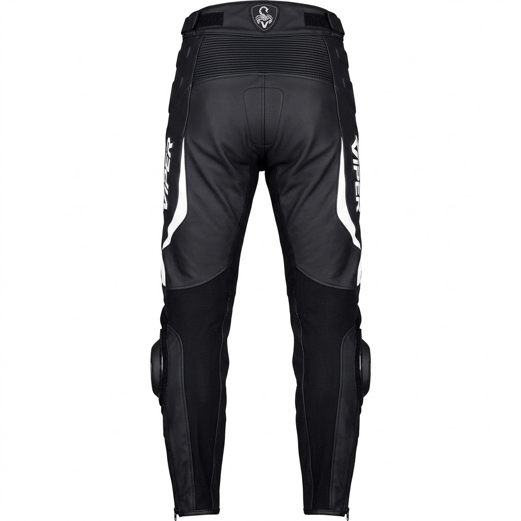 Furygan Leather Motorcycle Racing Pant – Black/White