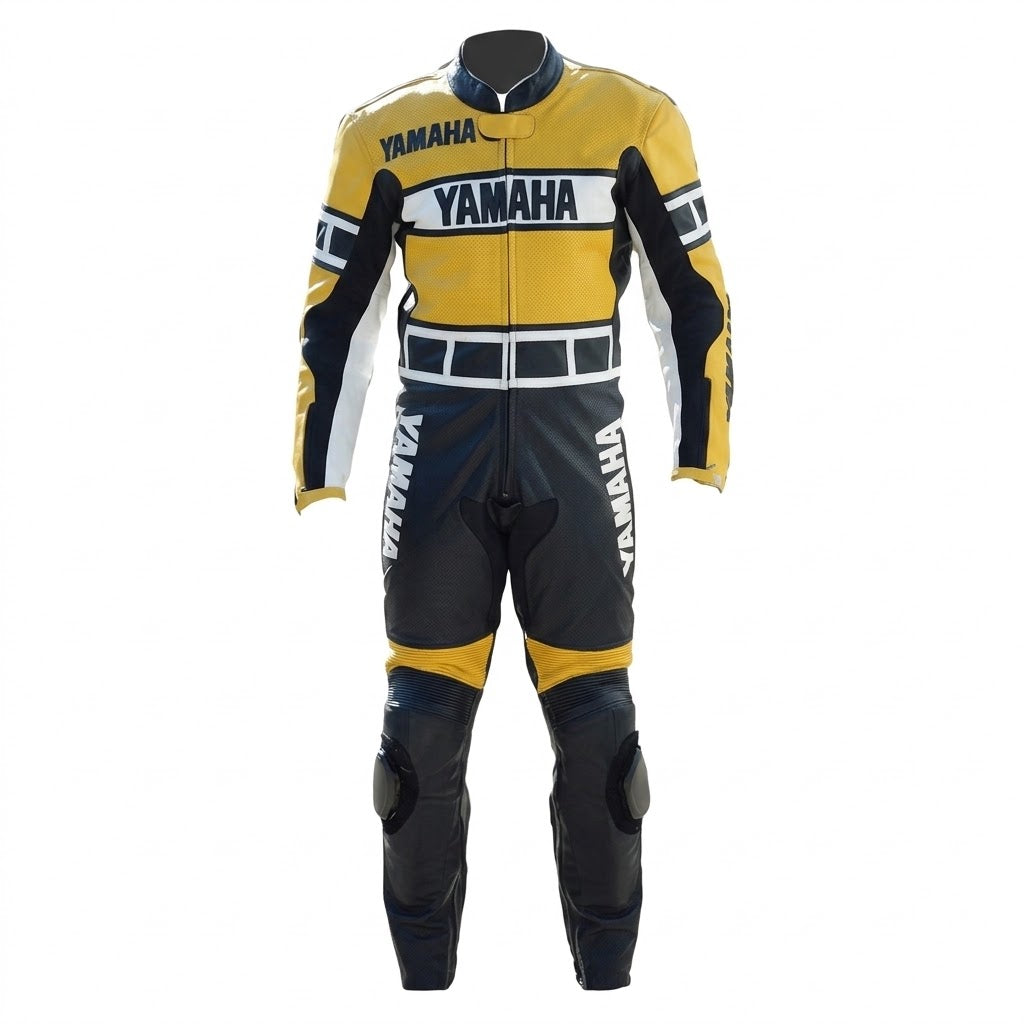 Yamaha Leather Racing Bundle – Suit, Gloves & Boots | Yellow/Black/White