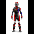 Honda Men's Leather Motorcycle Racing Suit - Black Red White Blue