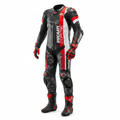 Ducati Corse Men's Leather Motorcycle Racing Suit - Red Black Grey White Camo