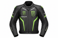 Monster Energy Motorcycle Leather Racing Jacket Black Green Front View
