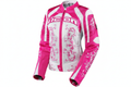 Icon Women's Motorcycle Mesh Jacket Pink White Floral Front View