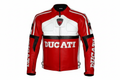 Ducati Corse Classic Leather Motorcycle Jacket Red White