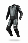 Ixon Podium 2 Men's One-Piece Leather Motorcycle Racing Suit Black Grey
