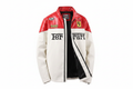 Ferrari Vintage Racing Leather Jacket White Red Arai Michelin Front View