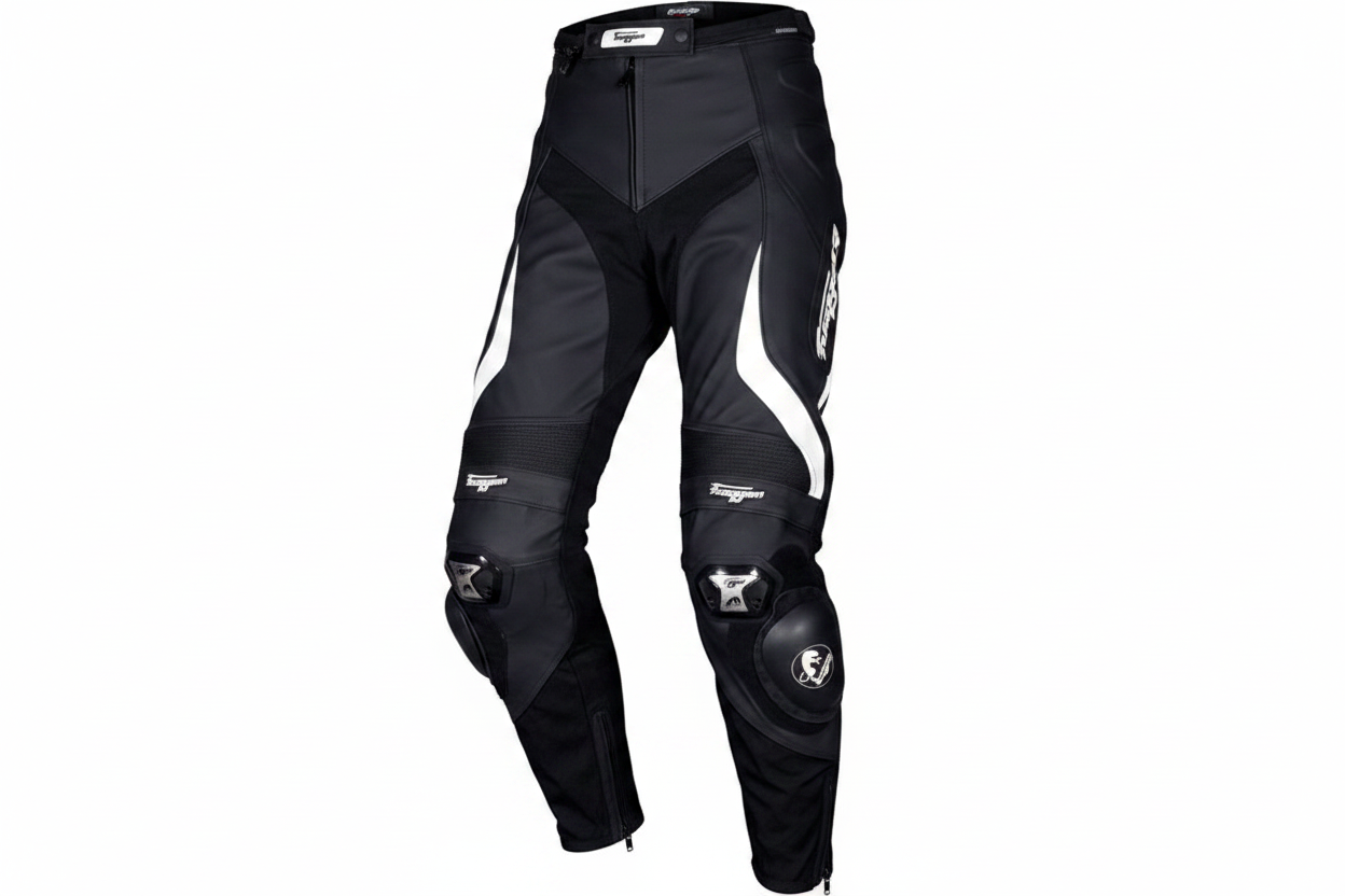 Furygan Leather Motorcycle Racing Pant Black White