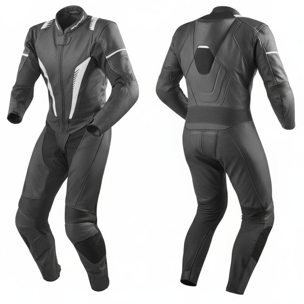 Eagle Moto Apex Pro Men's Leather Motorcycle Racing Suit - Front and Back View