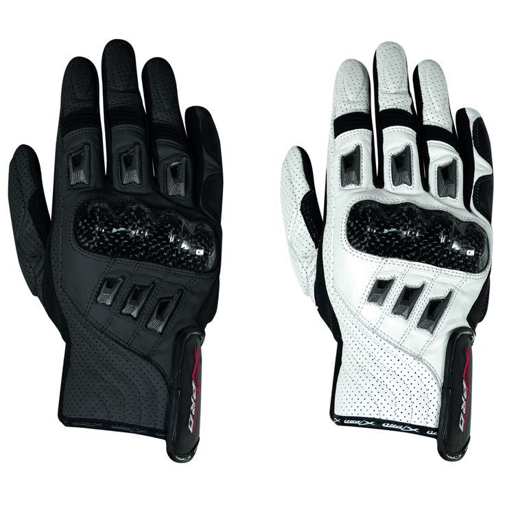 Zenith Star Sport Motorcycle Gloves — White Black | Carbon Knuckle Street Protection