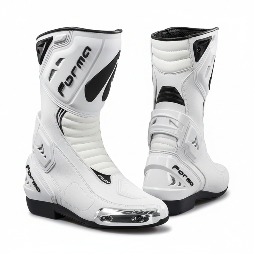 Forma Freccia Men's Motorcycle Racing Boots - All White Italian