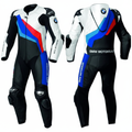 BMW Motorrad Men's Leather Motorcycle Racing Suit - Black White Blue Red M Sport