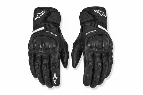 Alpinestars GP Plus Motorcycle Racing Gloves All Black Premium Leather Hard Knuckle