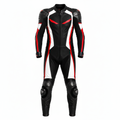 Dainese Men's Leather Motorcycle Racing Suit - Black White Red Edition