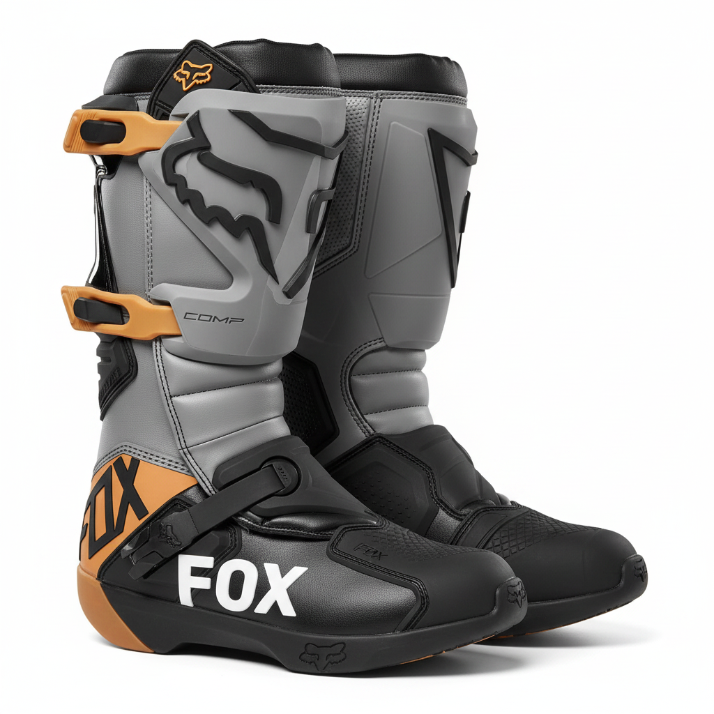 Fox Racing Comp MX Motocross Enduro Boots - Grey Black Orange