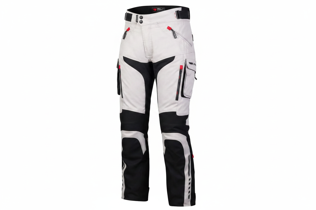 Women's Textile Motorcycle Trouser Grey Black Red