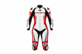 Like Wind Women's White Black Red Leather Motorcycle Racing Suit