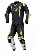 Alpinestars GP Tech V5 Men's One-Piece Motorcycle Racing Leather Suit Black White Neon Yellow