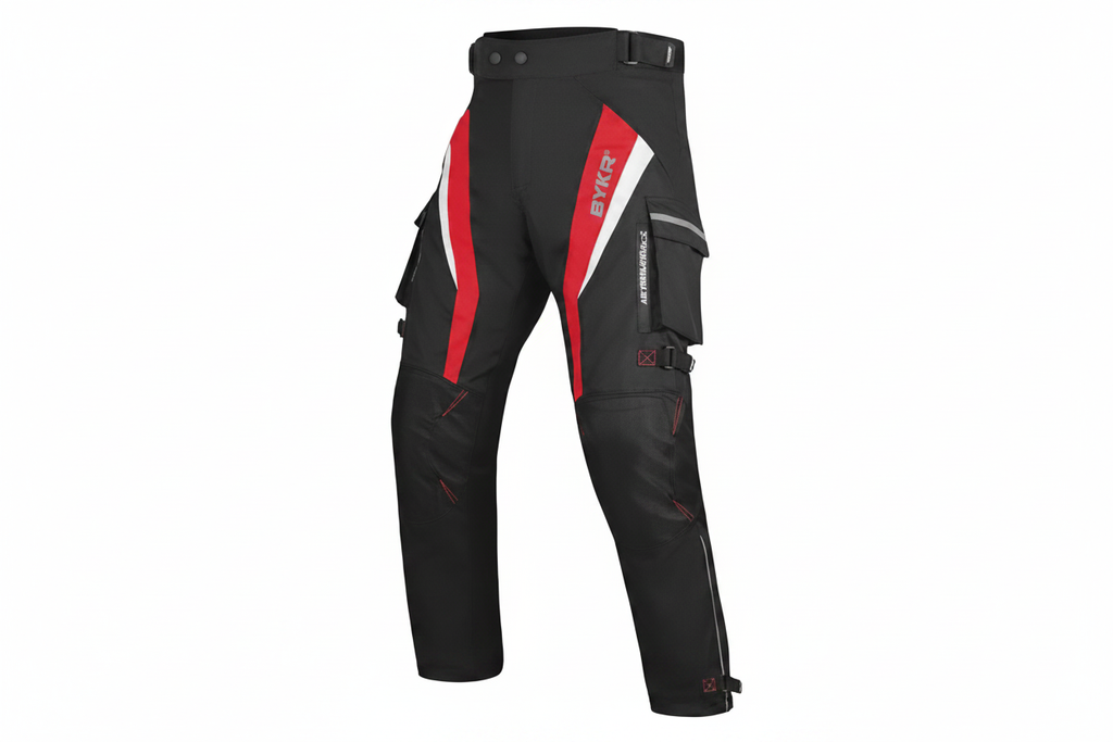 BYKR Textile Motorcycle Trouser Black Red