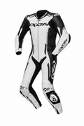 Ixon Vortex 2 Men's One-Piece Motorcycle Racing Leather Suit Black and White