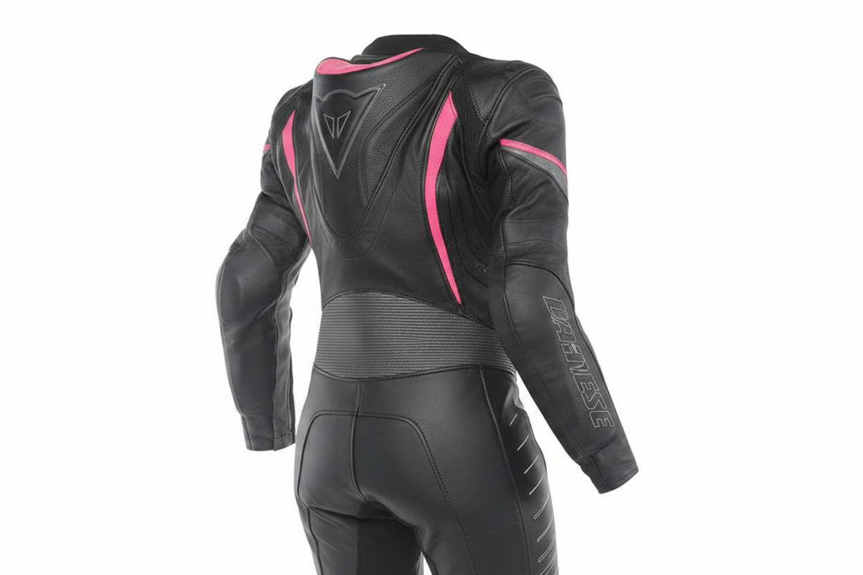 Dainese Women's Black Pink Racing Suit Back View
