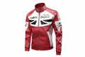 Classic Racing Leather Motorcycle Jacket Red White