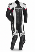 Cortech Adrenaline RR Men's One-Piece Motorcycle Racing Leather Suit Black White and Pink