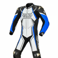 Arlen Ness Men's Leather Motorcycle Racing Suit - Black White Blue