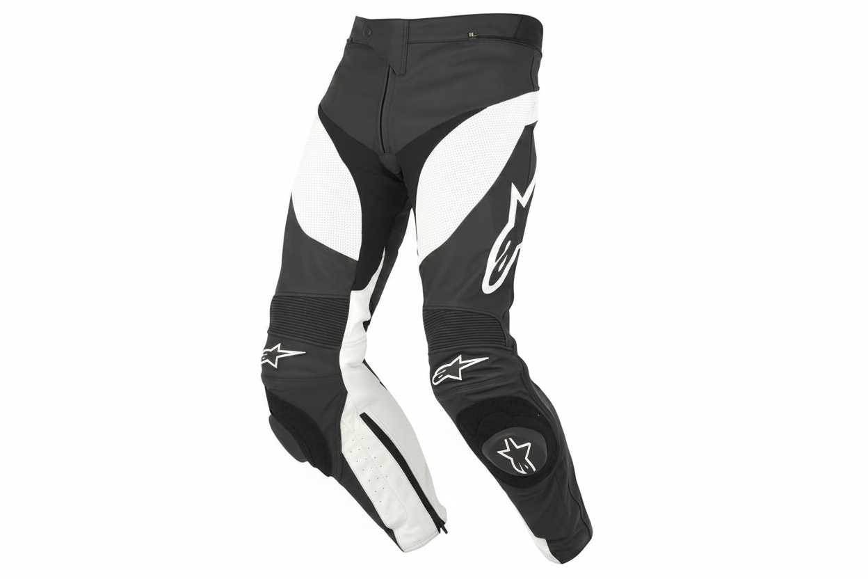 Alpinestars Leather Motorcycle Racing Pant Black White
