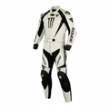 Dainese Monster Energy Men's Leather Motorcycle Racing Suit - White Black