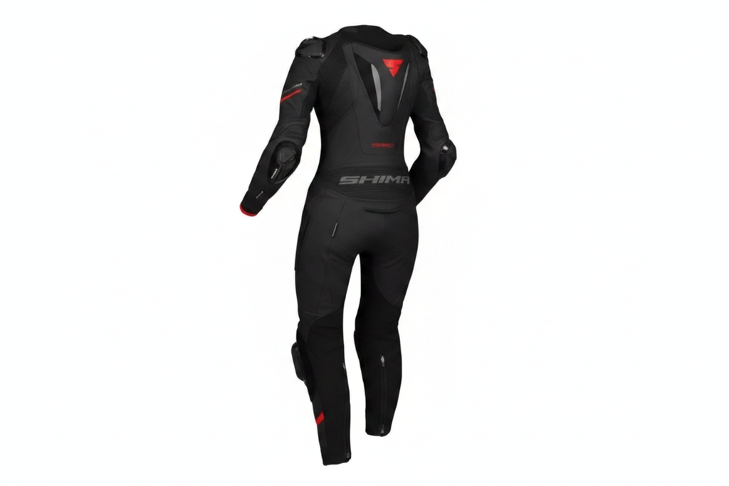 SHIMA Women's Black Red Racing Suit Back View