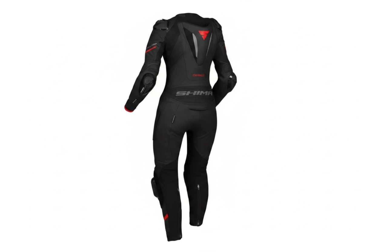 SHIMA Women's Black Red Racing Suit Back View