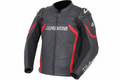 Weise Sport Leather Motorcycle Jacket Black Red Front View