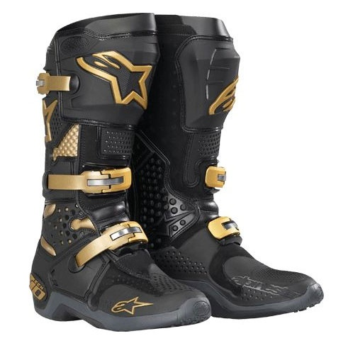 Alpinestars Tech 10 MX Motocross & Enduro Boots — Black Gold | Stealth Gold Edition