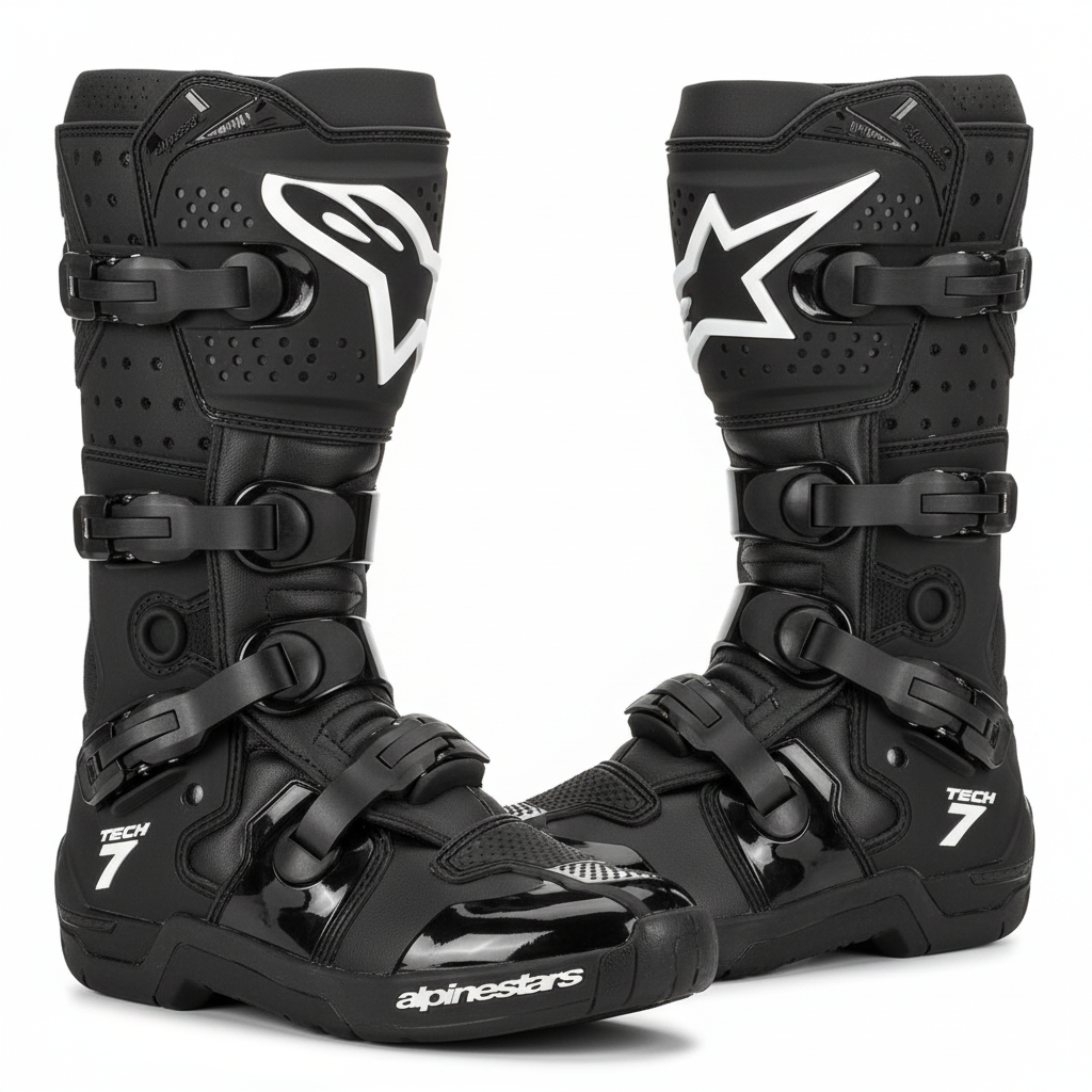 Alpinestars Tech 7 MX Motocross Enduro Boots - All Black Stealth