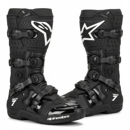 Alpinestars Tech 7 MX Motocross Enduro Boots - All Black Stealth