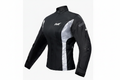 HWK Women's Motorcycle Textile Jacket Black Silver Floral Front View