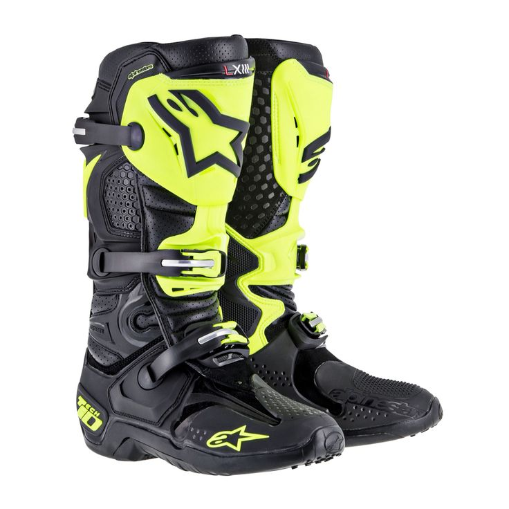 Alpinestars Tech 10 MX Motocross & Enduro Boots — Black Neon Yellow | Stealth Fluo Edition