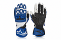 Alpinestars SP-2 Motorcycle Racing Gloves Blue White Black Dome Knuckle Perforated Leather
