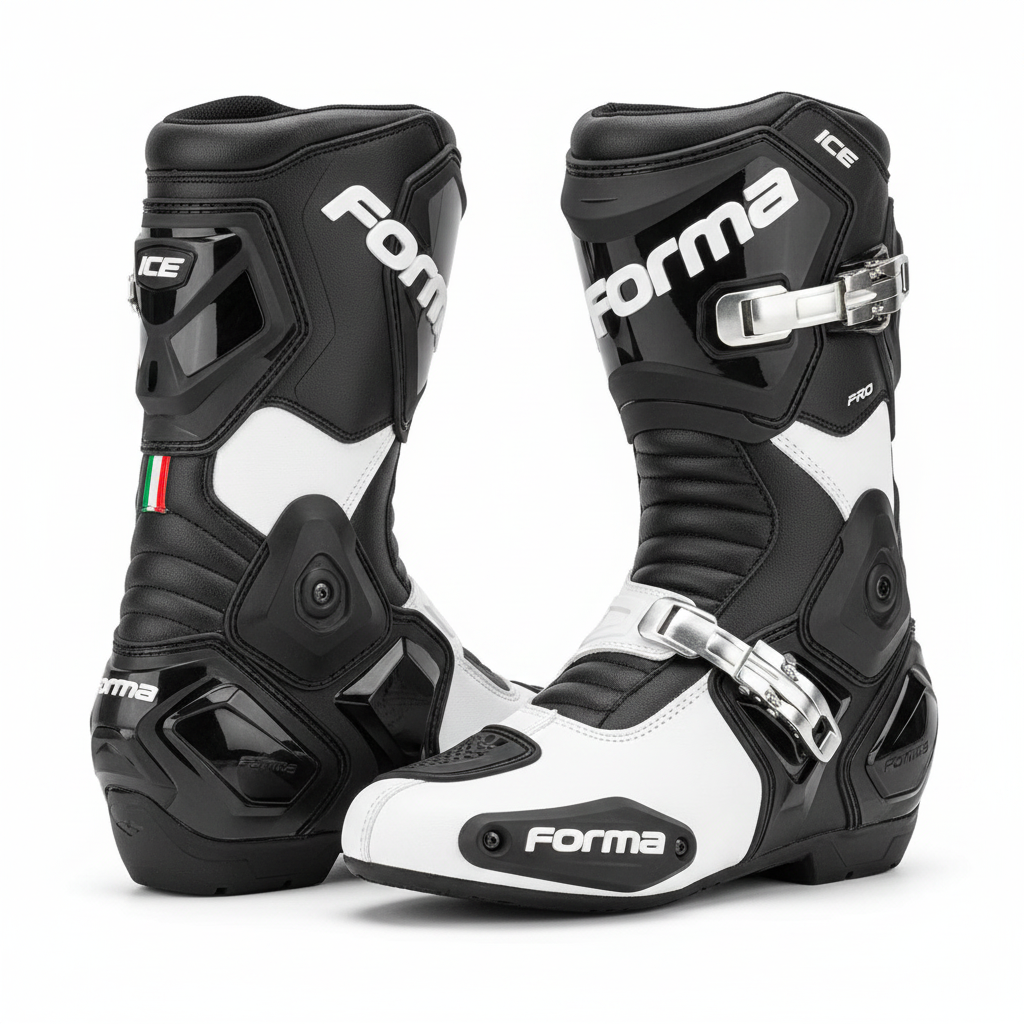 Forma Ice Men's Motorcycle Racing Boots - White Black Italian