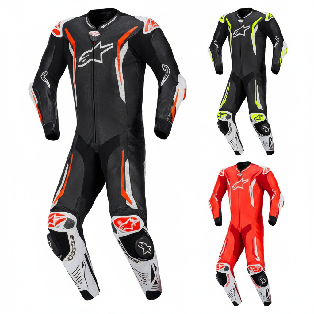 Alpinestars GP Tech V5 Men's Motorcycle Racing Leather Suit - Available in Black Red, Black Yellow and Red colorways