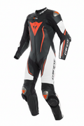 Dainese Misano 3 D-Air Men's One-Piece Motorcycle Racing Leather Suit Black White Red Orange