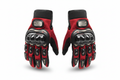 Pro-Biker Motorcycle Gloves Red Black Hard Knuckle Dome Armor Full Finger