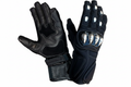 Eagle Moto All Black Motorcycle Racing Gloves Triple Chrome Dome Knuckle Premium Leather Pair