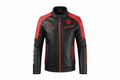 Suzuki S Leather Motorcycle Jacket Front View Black Red