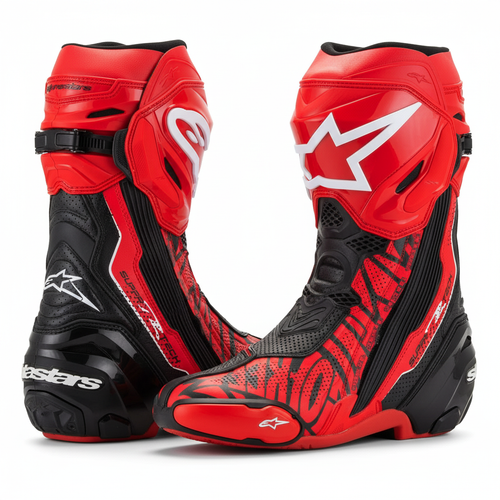 Alpinestars Supertech R Road Racing Boots - Red Black MotoGP Pair