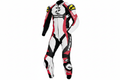 RS Taichi Women's White Black Red Leather Motorcycle Racing Suit Front View