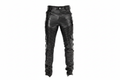 Leather Motorcycle Cargo Pant All Black