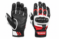 Elecine Motorcycle Racing Gloves Black White Red Carbon Fiber Knuckle Individual Finger Caps Premium Leather