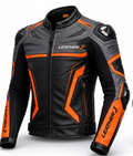 Leather J Orange Jacket Front